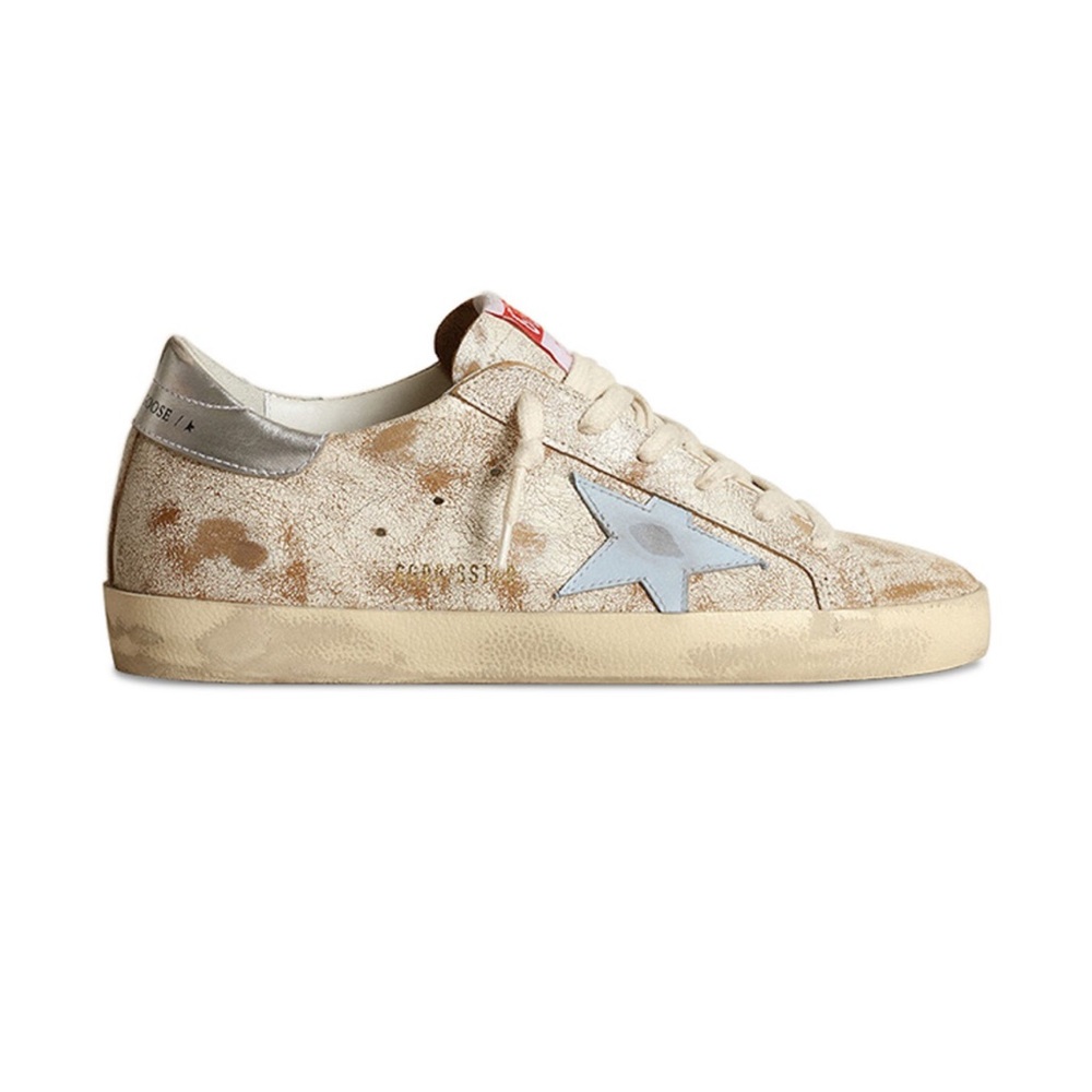 Golden Goose Super Star Classic Sneaker White/Blue Fog/Silver with Box